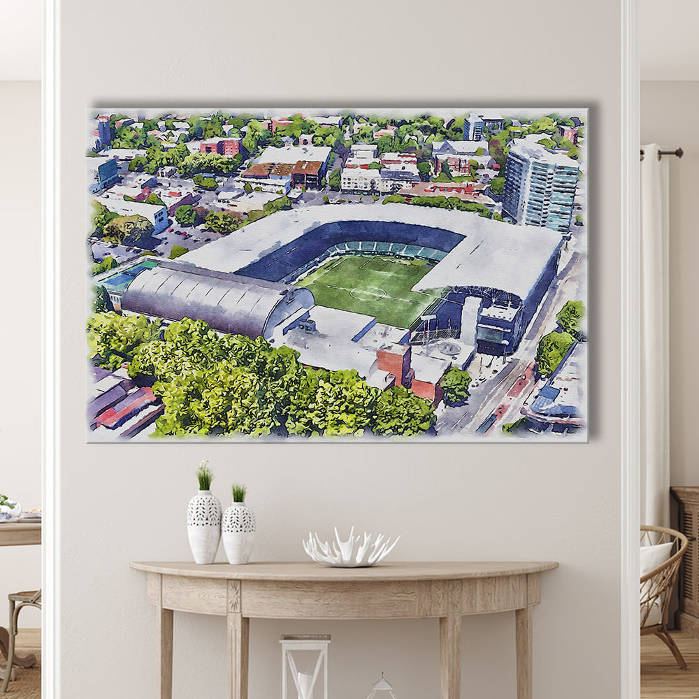 Providence Park Painting Stadium Watercolor, Portland Oregon, Sport Art, Gifts for him, Canvas Print Wall Art