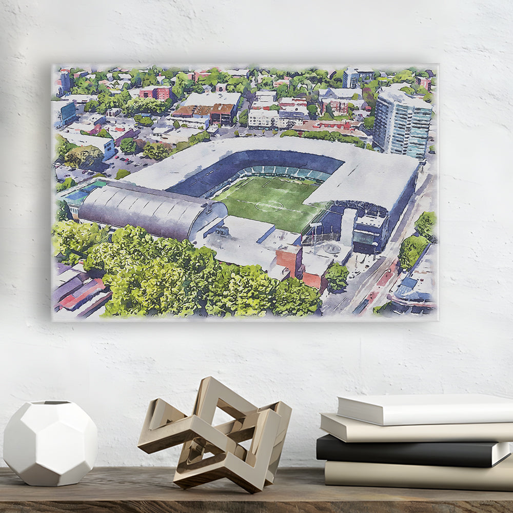 Providence Park Painting Stadium Watercolor, Portland Oregon, Sport Art, Gifts for him, Canvas Print Wall Art