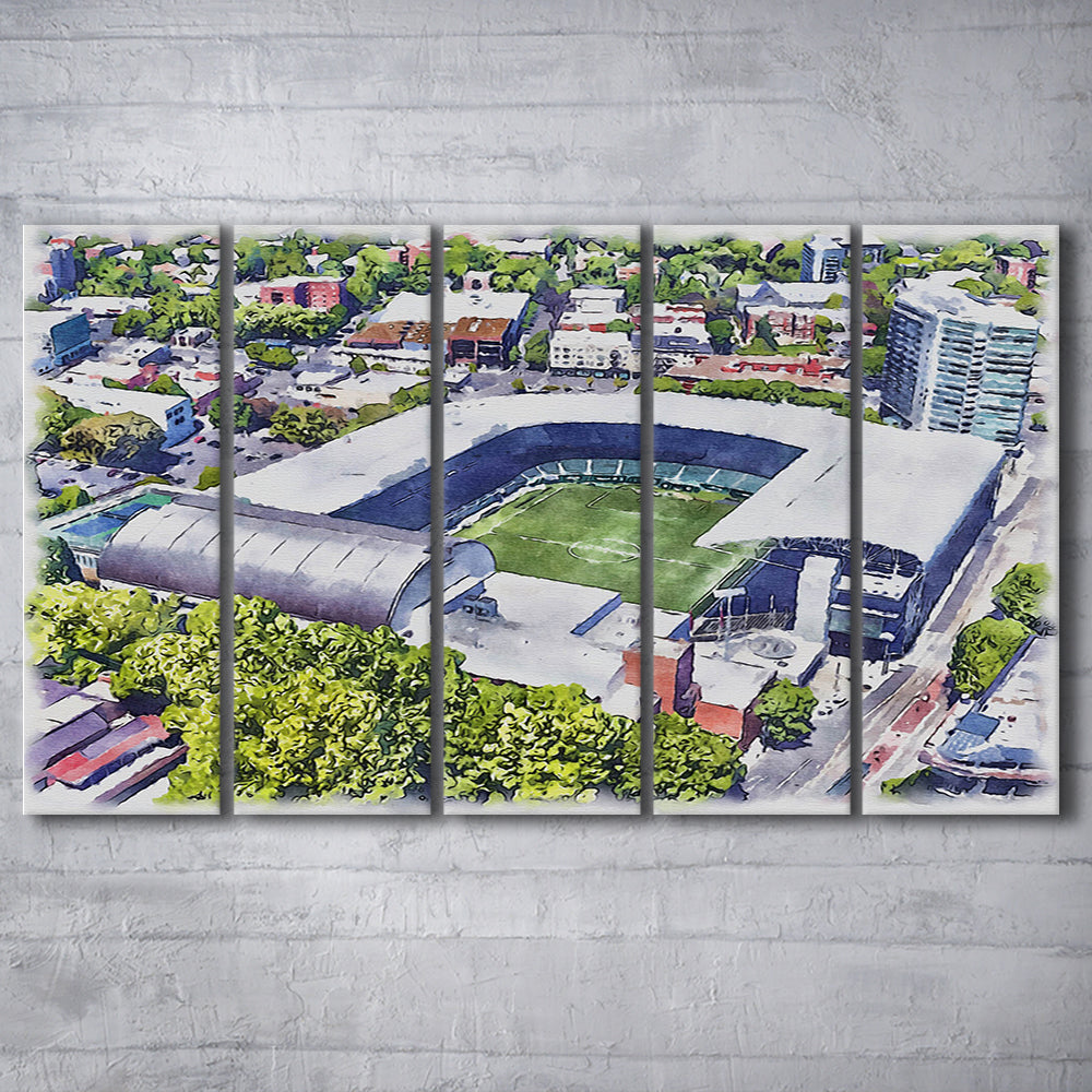Providence Park Painting Stadium Watercolor, Portland Oregon, Sport Art, Extra Large Canvas Print Wall Art