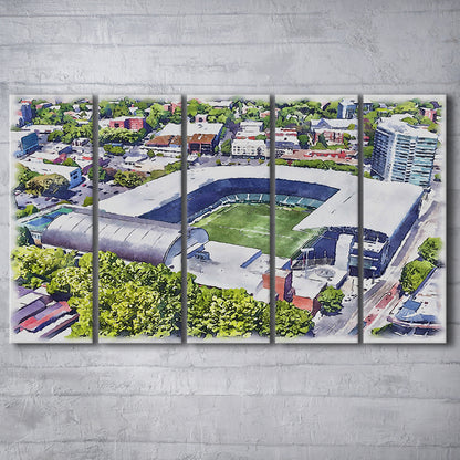 Providence Park Painting Stadium Watercolor, Portland Oregon, Sport Art, Extra Large Canvas Print Wall Art