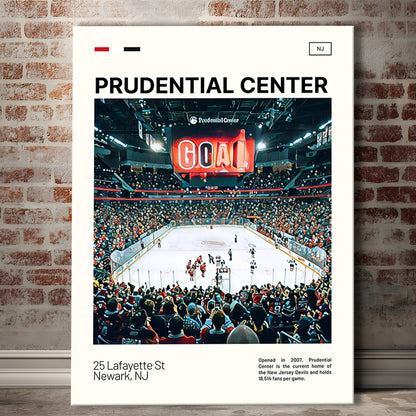 Prudential Center Print, New Jersey Devils Stadium Canvas Art, Fan Gifts, Sport Art, Canvas Print Wall Art