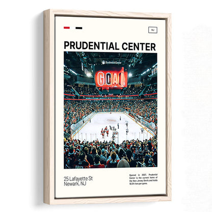 Prudential Center Print, New Jersey Devils Stadium Canvas Art, Man Cave Gift, Floating Framed Canvas Print Wall Art