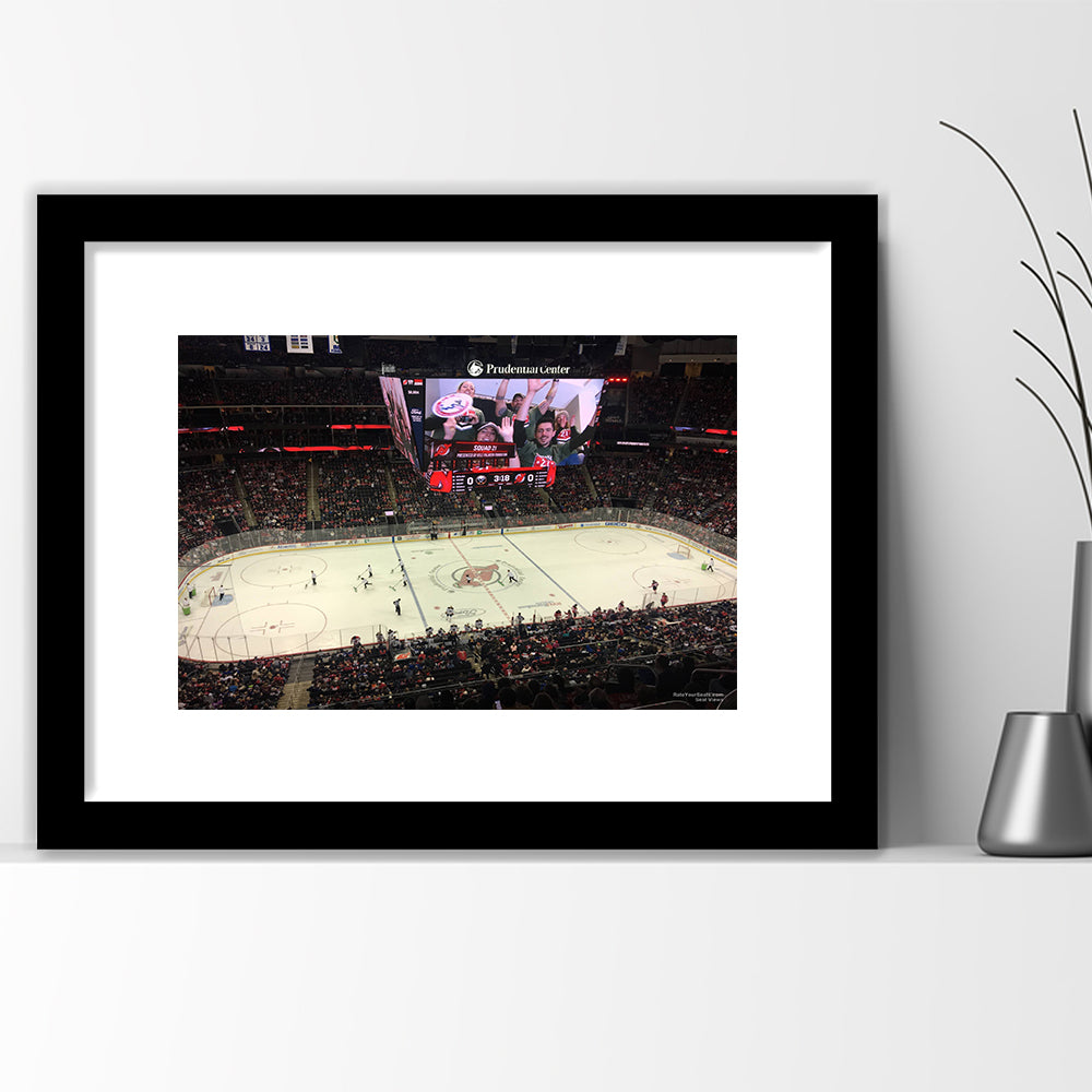 Prudential Center, Stadium Canvas, Sport Art, Gift for him, White Border Framed Art Print Wall Decor