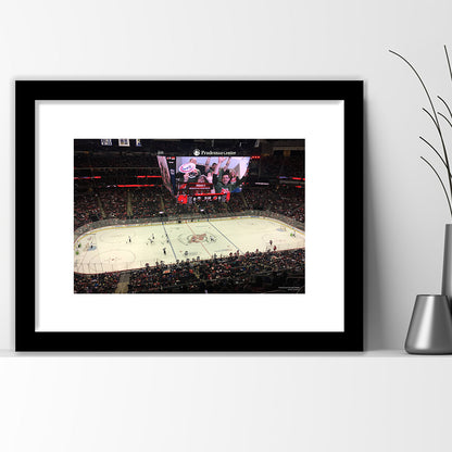 Prudential Center, Stadium Canvas, Sport Art, Gift for him, White Border Framed Art Print Wall Decor
