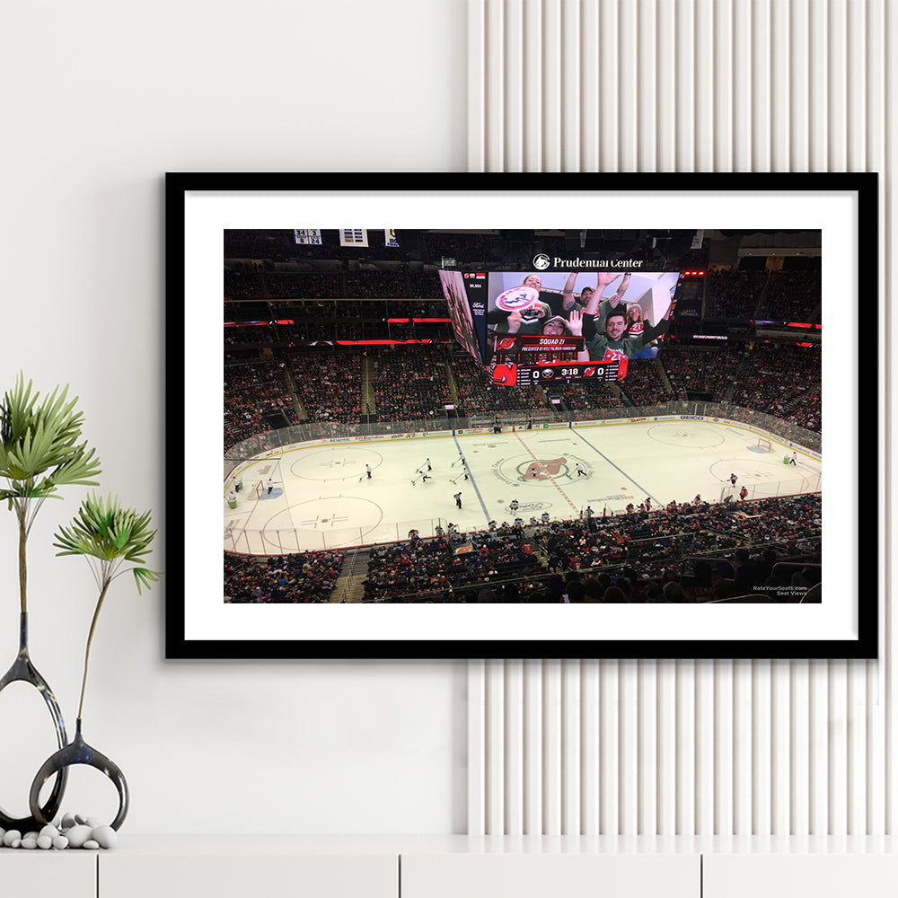 Prudential Center, Stadium Canvas, Sport Art, Gift for him, White Border Framed Art Print Wall Decor