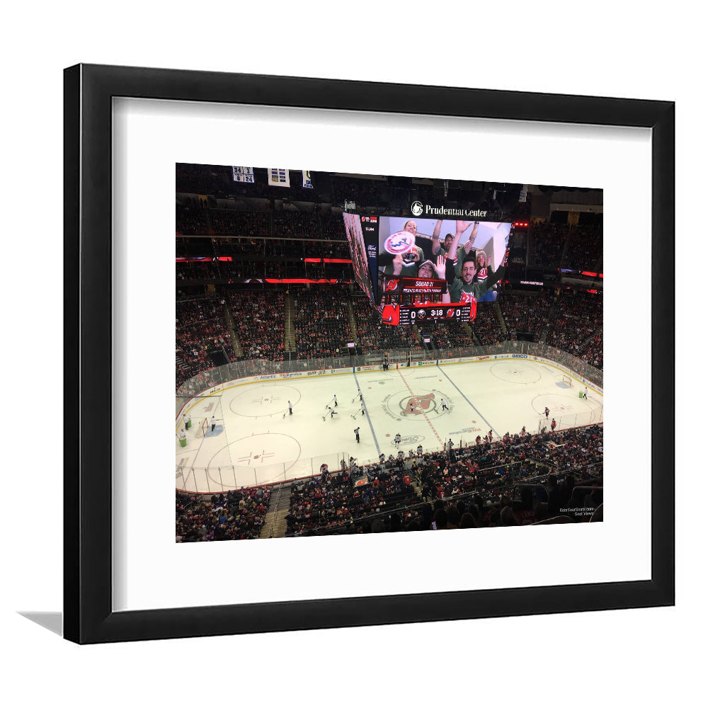 Prudential Center, Stadium Canvas, Sport Art, Gift for him, White Border Framed Art Print Wall Decor