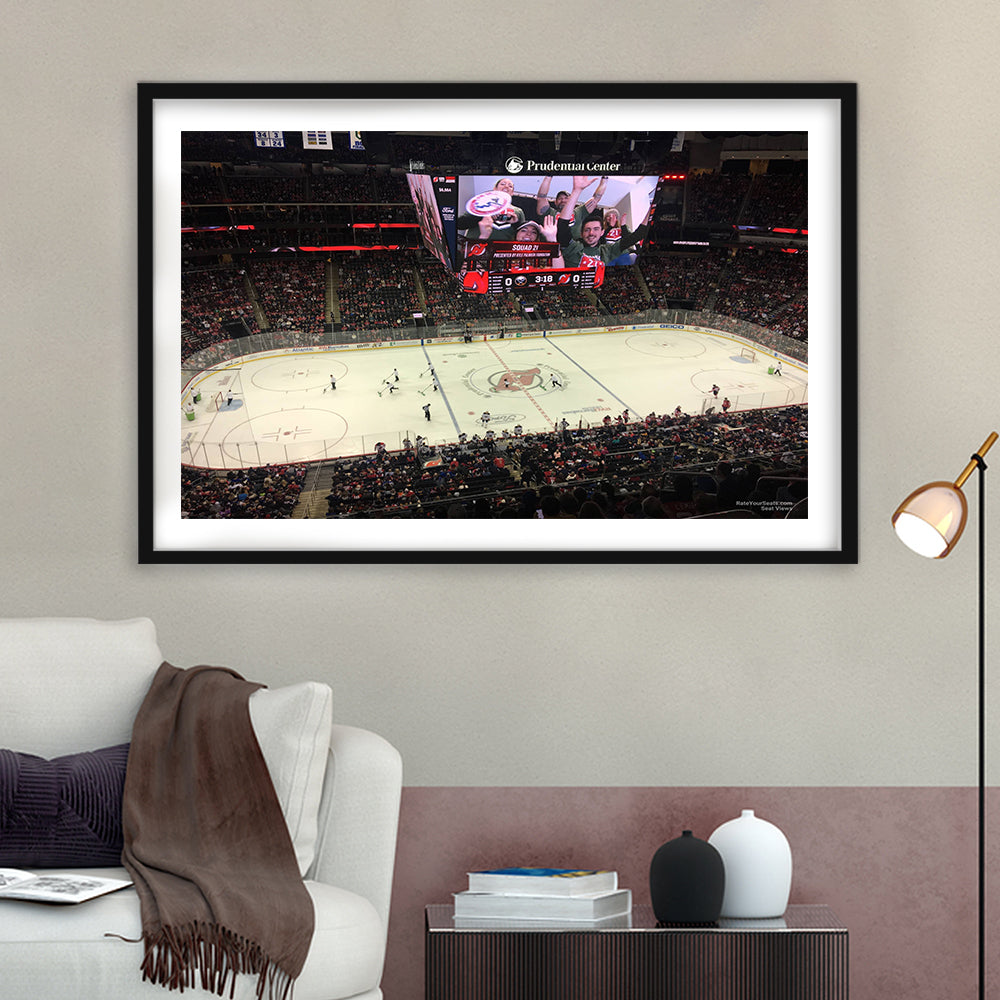 Prudential Center, Stadium Canvas, Sport Art, Gift for him, White Border Framed Art Print Wall Decor
