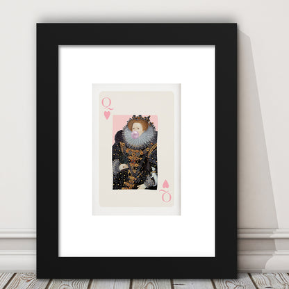 Queen Bubble Gum Wall Art Print, Queen Of Hearts, Pink Wall Art, Framed Art Prints White Border Wall Decor