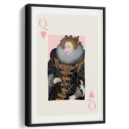 Queen Bubble Gum Wall Art Print, Queen Of Hearts, Pink Wall Art, Framed Canvas Prints Wall Art
