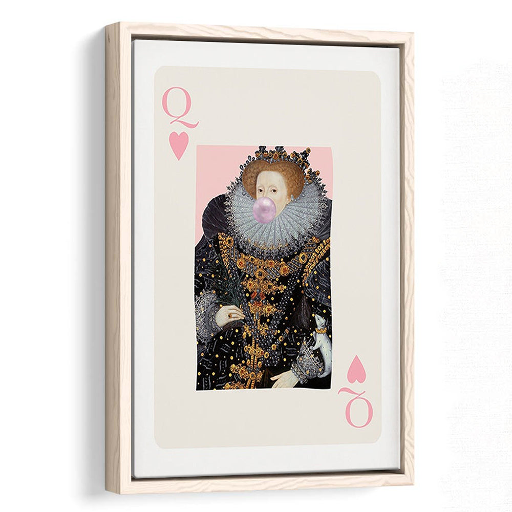 Queen Bubble Gum Wall Art Print, Queen Of Hearts, Pink Wall Art, Framed Canvas Prints Wall Art