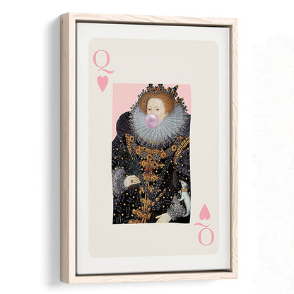 Queen Bubble Gum Wall Art Print, Queen Of Hearts, Pink Wall Art, Framed Canvas Prints Wall Art