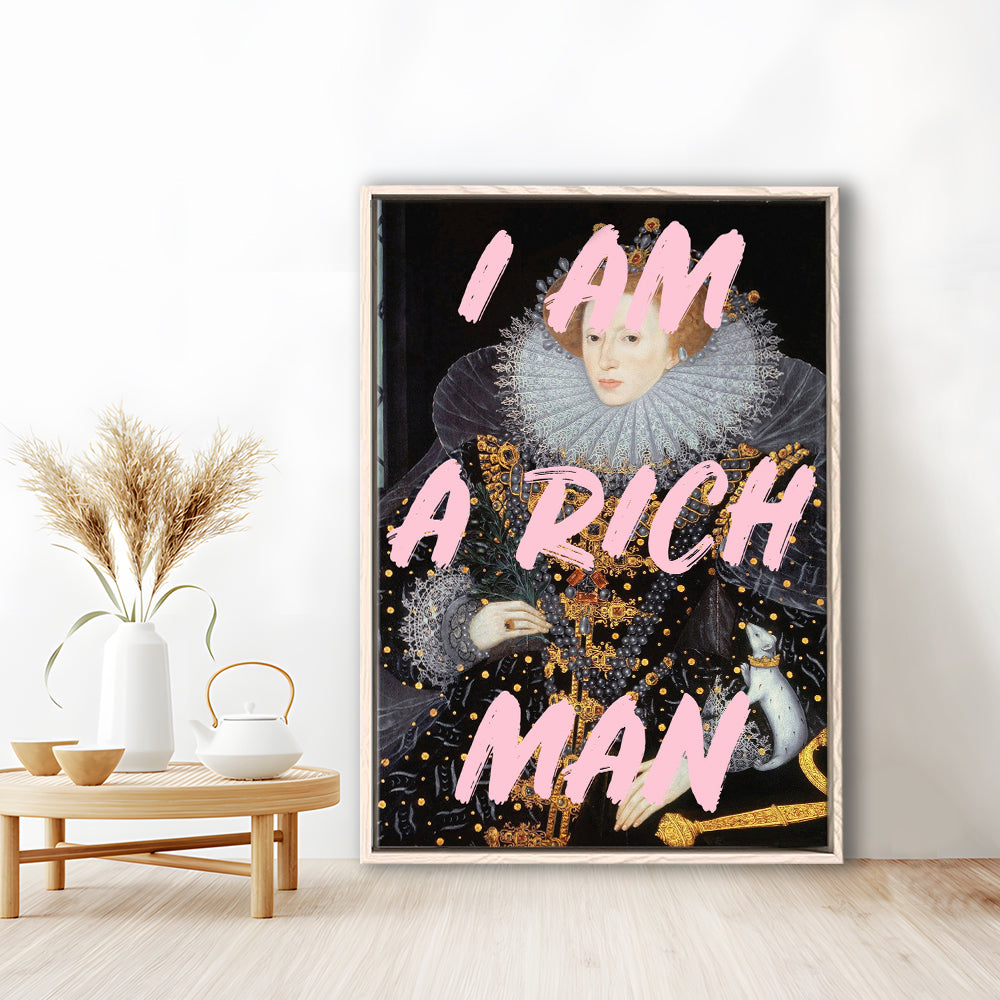 Queen Elizabeth I Rich Man Printed, Floating Framed Canvas Art Print,, Framed Canvas Prints Wall Art