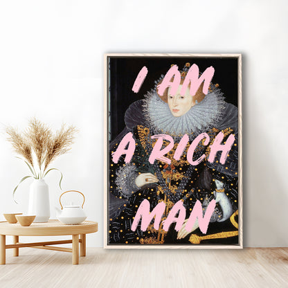 Queen Elizabeth I Rich Man Printed, Floating Framed Canvas Art Print,, Framed Canvas Prints Wall Art