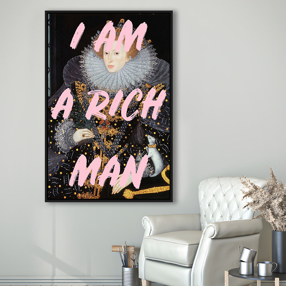 Queen Elizabeth I Rich Man Printed, Floating Framed Canvas Art Print,, Framed Canvas Prints Wall Art