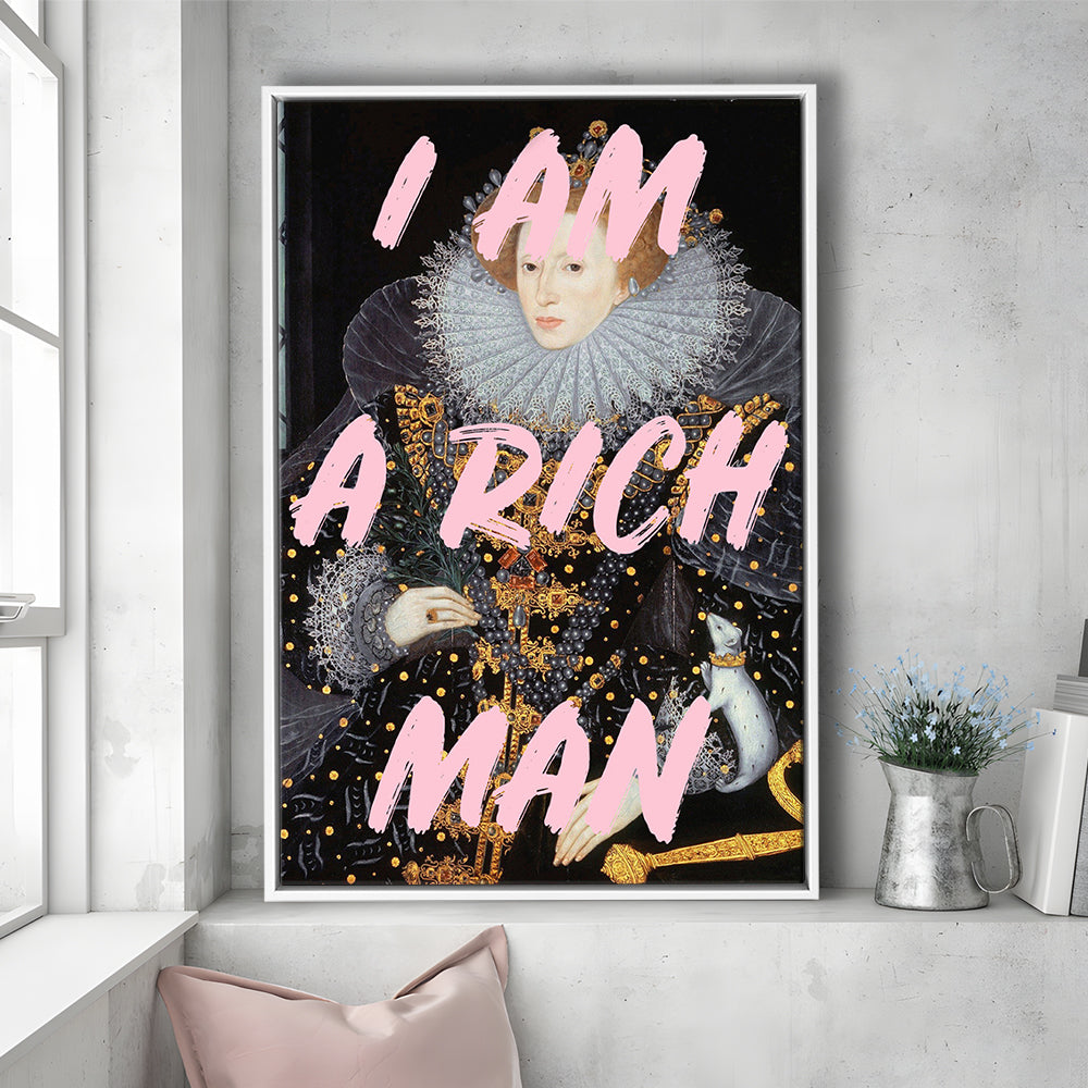 Queen Elizabeth I Rich Man Printed, Floating Framed Canvas Art Print,, Framed Canvas Prints Wall Art