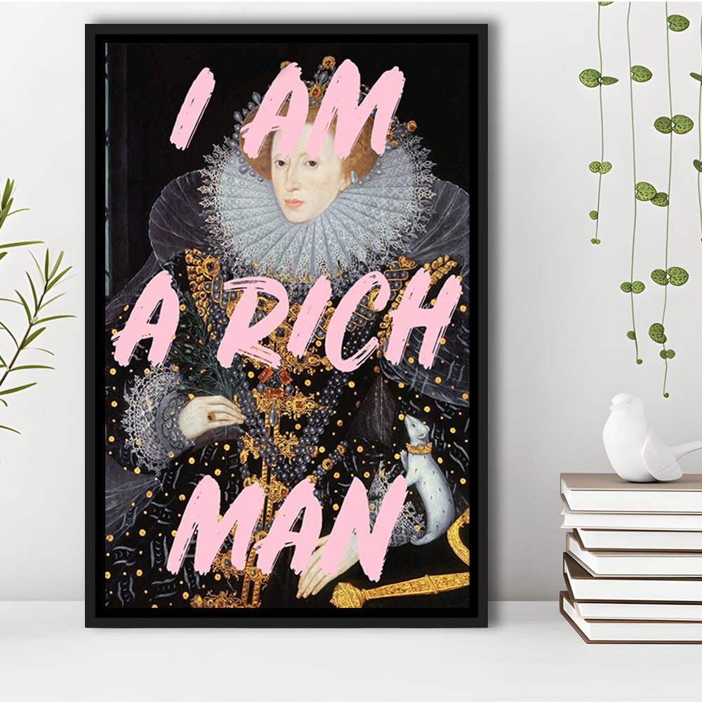 Queen Elizabeth I Rich Man Printed, Floating Framed Canvas Art Print,, Framed Canvas Prints Wall Art
