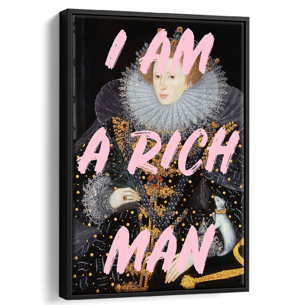 Queen Elizabeth I Rich Man Printed, Floating Framed Canvas Art Print,, Framed Canvas Prints Wall Art
