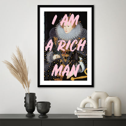 Queen Elizabeth I Rich Man Printed, Framed Picture Print, Framed Art Prints White Border Wall Decor