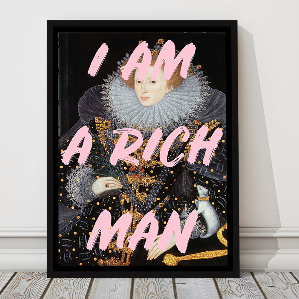 Queen Elizabeth I Rich Man Printed, Floating Framed Canvas Art Print,, Framed Canvas Prints Wall Art