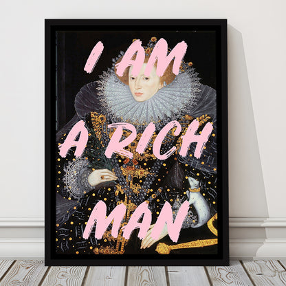 Queen Elizabeth I Rich Man Printed, Floating Framed Canvas Art Print,, Framed Canvas Prints Wall Art