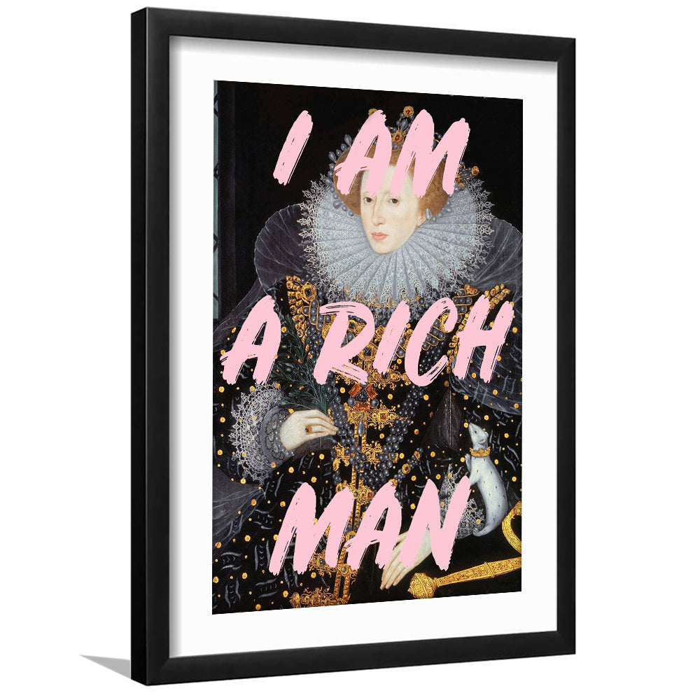 Queen Elizabeth I Rich Man Printed, Framed Picture Print, Framed Art Prints White Border Wall Decor