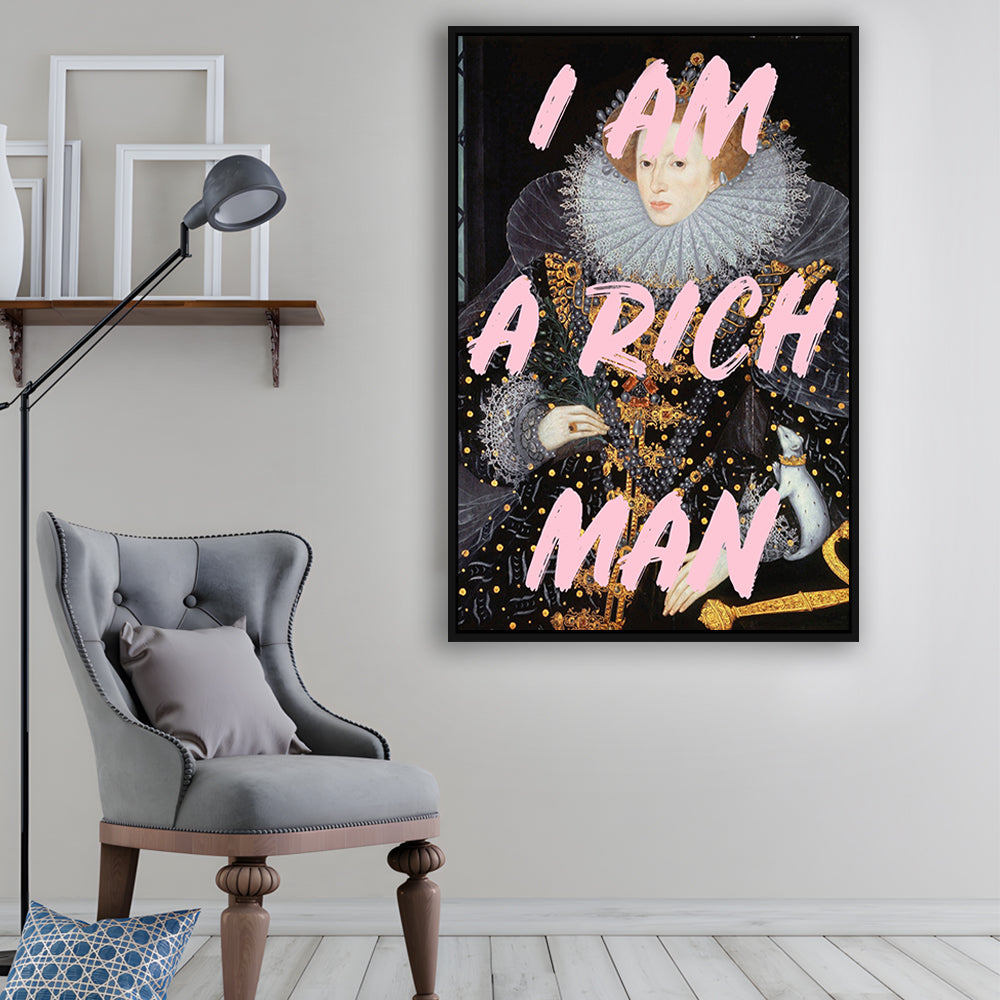 Queen Elizabeth I Rich Man Printed, Floating Framed Canvas Art Print,, Framed Canvas Prints Wall Art