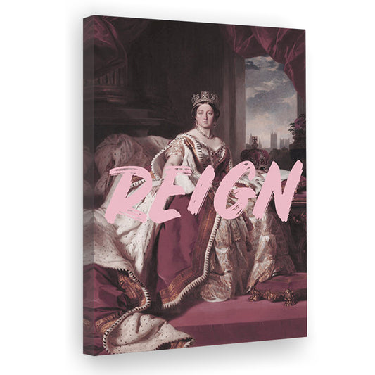 Queen Victoria Print Wall Art Pink Wall Print, Canvas Art Print Decor, Painting Art, Canvas Prints Wall Art