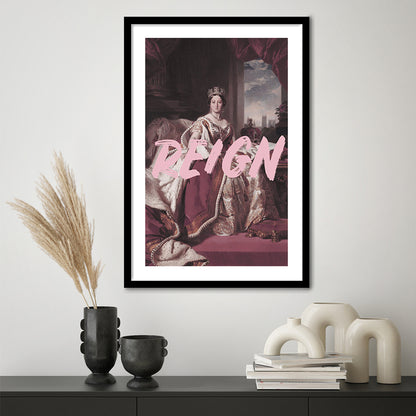 Queen Victoria Print Wall Art Pink Wall Print, Framed Picture Print, Framed Art Prints White Border Wall Decor