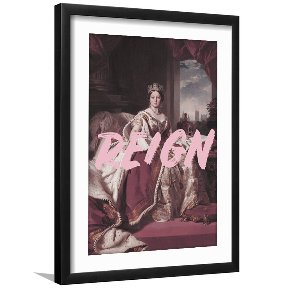 Queen Victoria Print Wall Art Pink Wall Print, Framed Picture Print, Framed Art Prints White Border Wall Decor