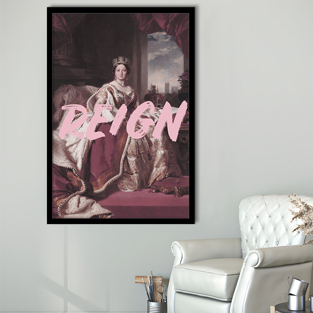 Queen Victoria Print Wall Art Pink Wall Print, Framed Picture Print,, Framed Art Prints Wall Decor