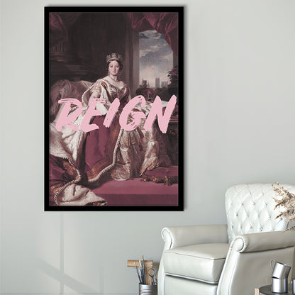 Queen Victoria Print Wall Art Pink Wall Print, Framed Picture Print,, Framed Art Prints Wall Decor