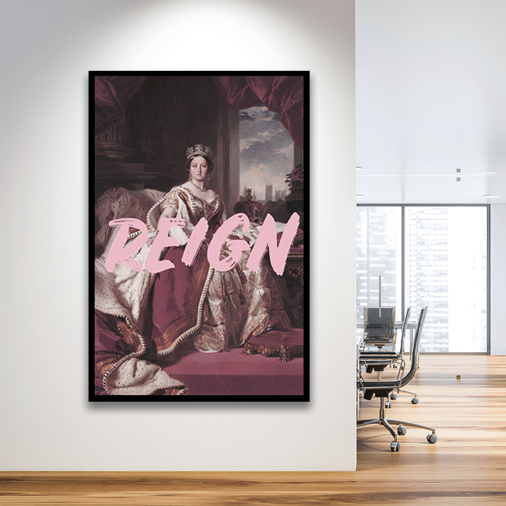 Queen Victoria Print Wall Art Pink Wall Print, Framed Picture Print,, Framed Art Prints Wall Decor