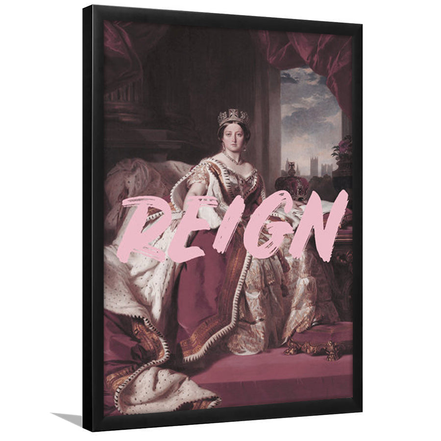 Queen Victoria Print Wall Art Pink Wall Print, Framed Picture Print,, Framed Art Prints Wall Decor