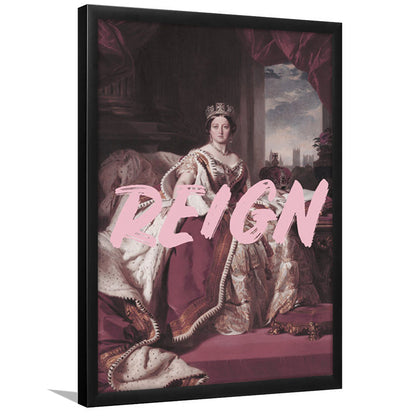 Queen Victoria Print Wall Art Pink Wall Print, Framed Picture Print,, Framed Art Prints Wall Decor