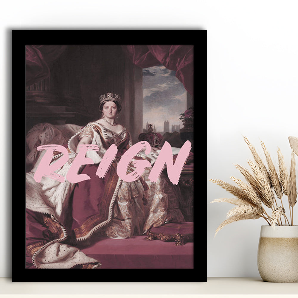 Queen Victoria Print Wall Art Pink Wall Print, Framed Picture Print,, Framed Art Prints Wall Decor