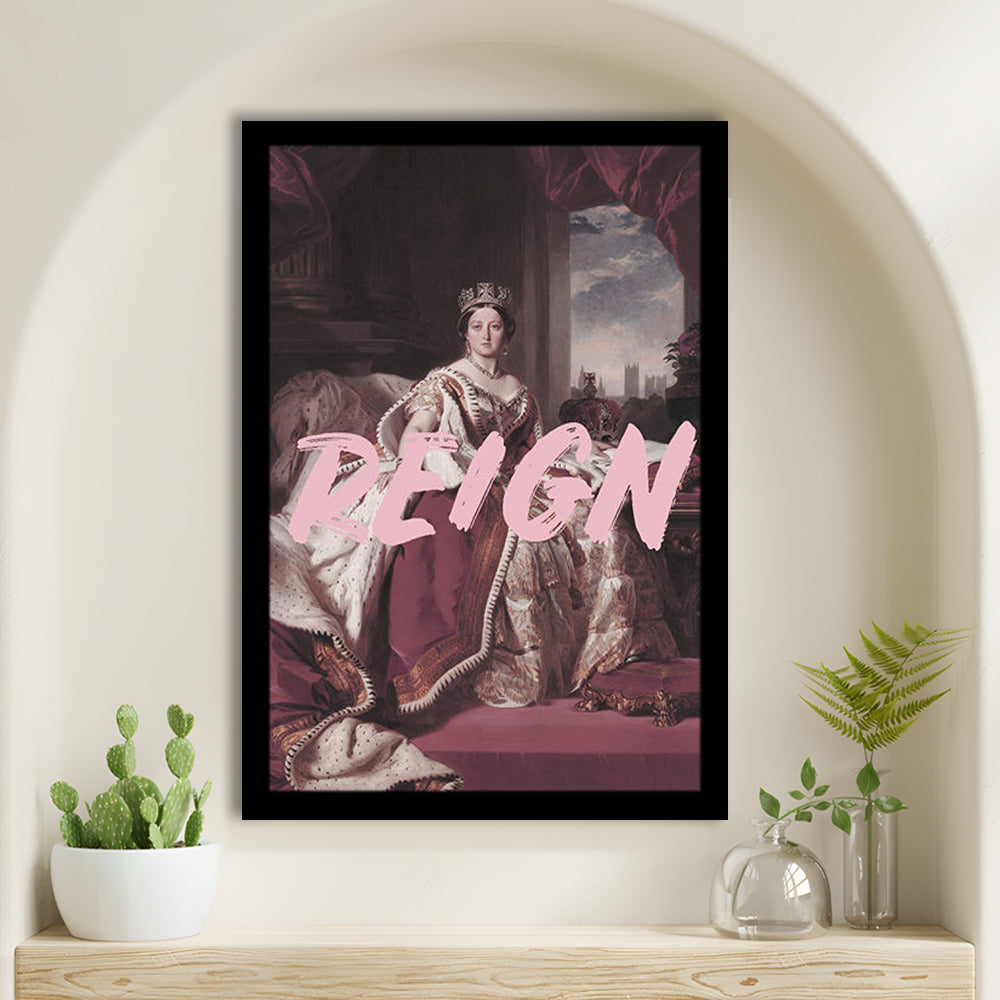 Queen Victoria Print Wall Art Pink Wall Print, Framed Picture Print,, Framed Art Prints Wall Decor
