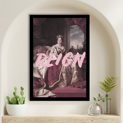 Queen Victoria Print Wall Art Pink Wall Print, Framed Picture Print,, Framed Art Prints Wall Decor