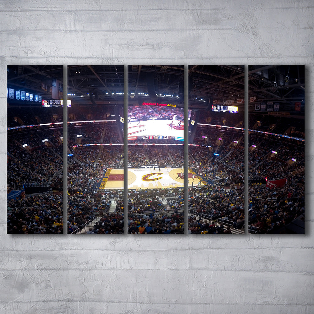 Quicken Loans Arena Cleveland, Stadium Canvas, Sport Art, 5 Panel B, Extra Large Canvas, Canvas Print Wall Art