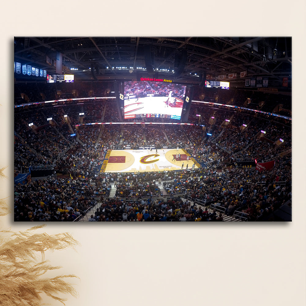 Quicken Loans Arena Cleveland, Stadium Canvas, Sport Art, Gift for him, Man Cave Decor, Art Print, Canvas Print Wall Art