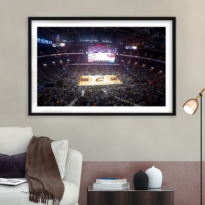Quicken Loans Arena Cleveland, Stadium Canvas, Sport Art, Gift for him, White Border Framed Art Print Wall Decor