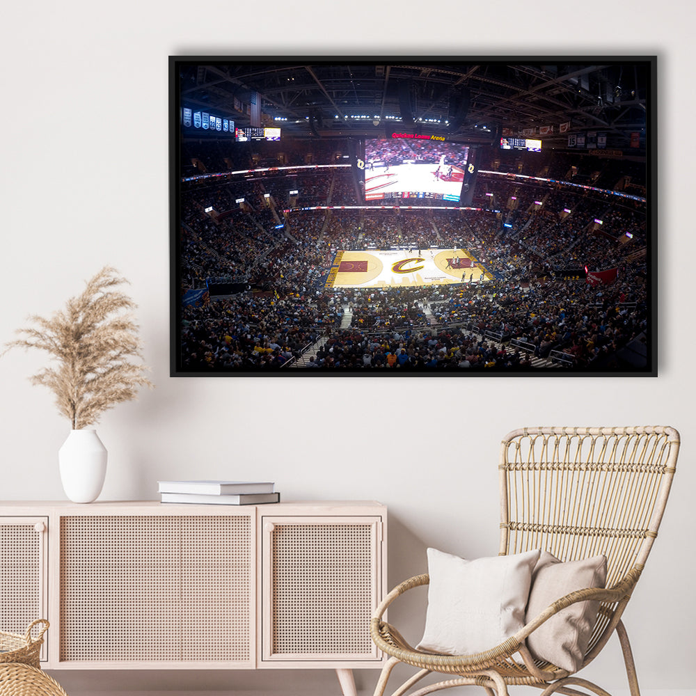 Quicken Loans Arena Cleveland, Stadium Canvas, Sport Art, Framed Canvas Print Wall Art, Floating Frame