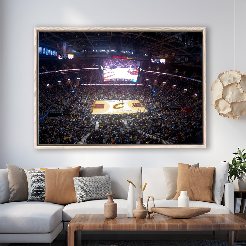 Quicken Loans Arena Cleveland, Stadium Canvas, Sport Art, Framed Canvas Print Wall Art, Floating Frame