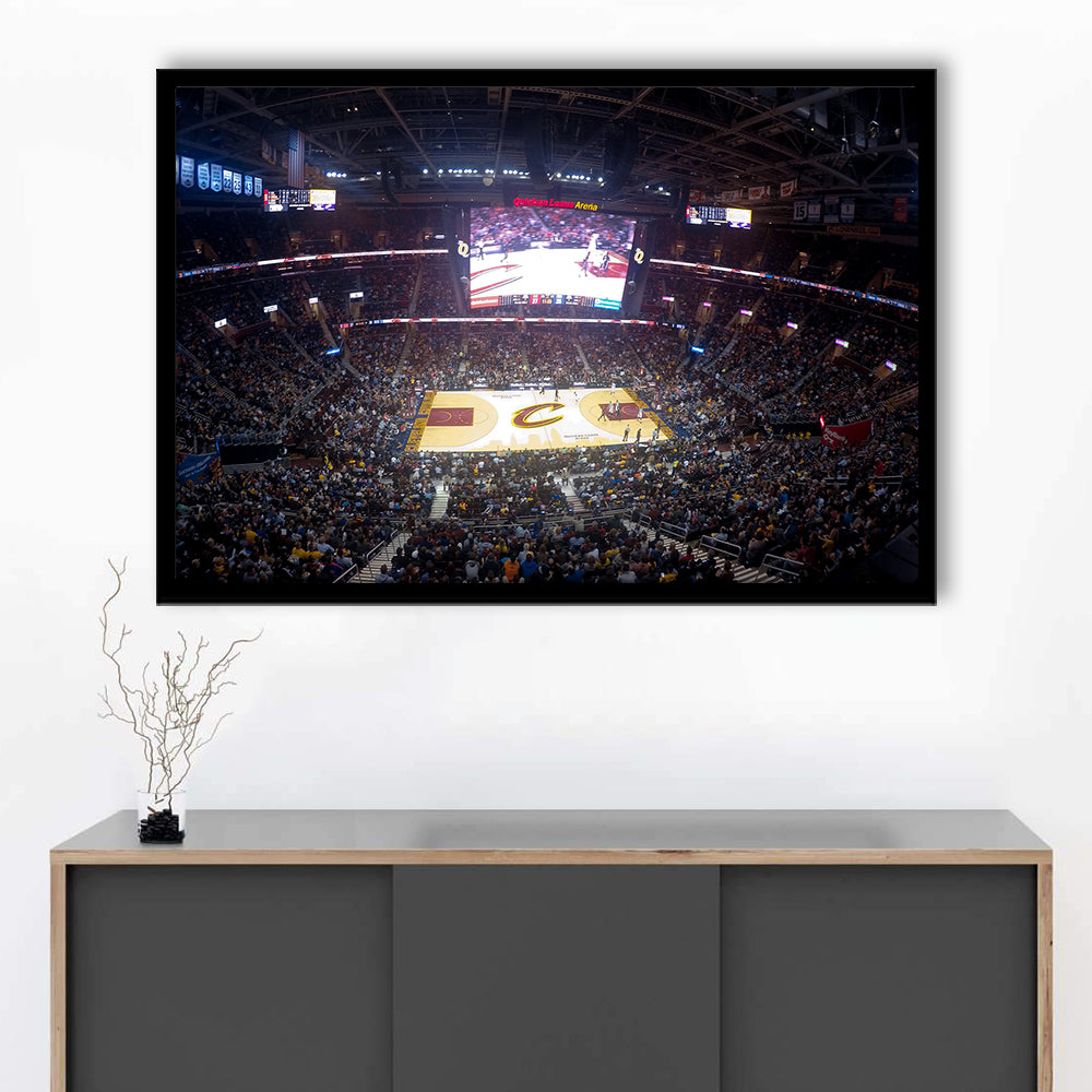 Quicken Loans Arena Cleveland, Stadium Canvas, Sport Art, Gift for him, Framed Art Print Wall Decor, Picture Framed