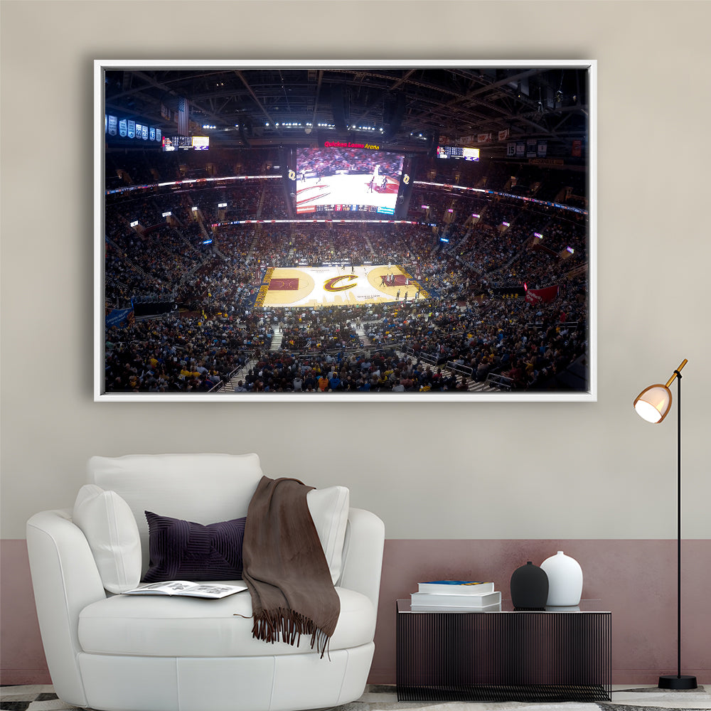 Quicken Loans Arena Cleveland, Stadium Canvas, Sport Art, Framed Canvas Print Wall Art, Floating Frame