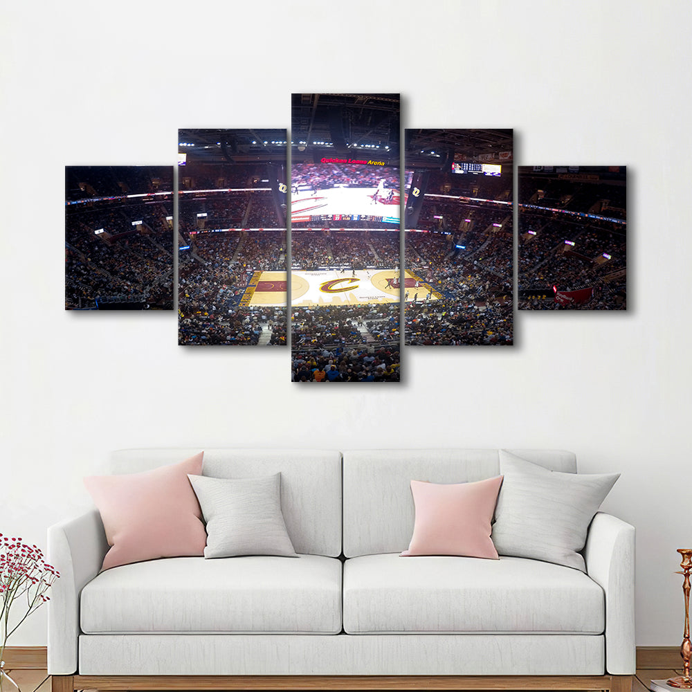 Quicken Loans Arena Cleveland, Stadium Canvas, Sport Art, Gift for him, 5 Panel, Large Canvas, Canvas Print Wall Art