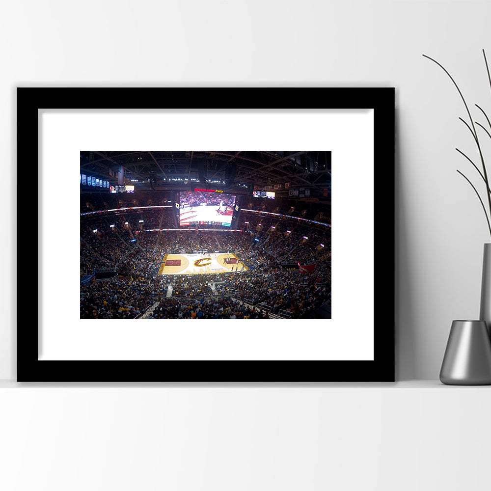 Quicken Loans Arena Cleveland, Stadium Canvas, Sport Art, Gift for him, White Border Framed Art Print Wall Decor
