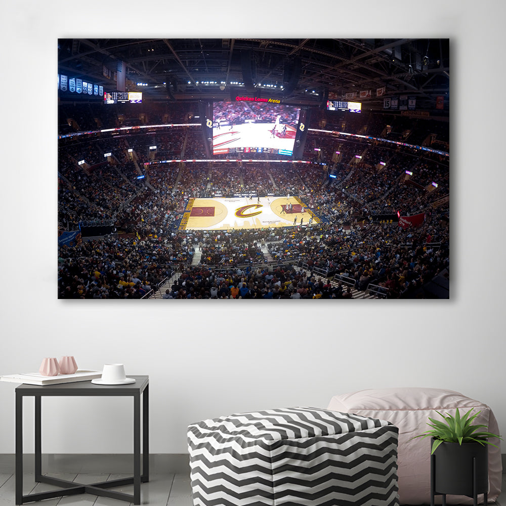 Quicken Loans Arena Cleveland, Stadium Canvas, Sport Art, Gift for him, Man Cave Decor, Art Print, Canvas Print Wall Art