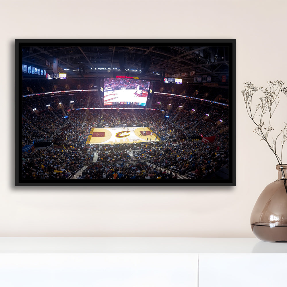 Quicken Loans Arena Cleveland, Stadium Canvas, Sport Art, Framed Canvas Print Wall Art, Floating Frame