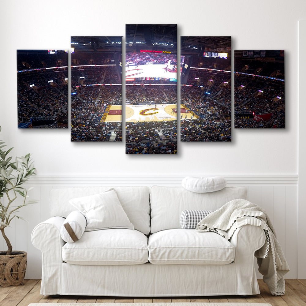 Quicken Loans Arena Cleveland, Stadium Canvas, Sport Art, Gift for him, 5 Panel, Large Canvas, Canvas Print Wall Art