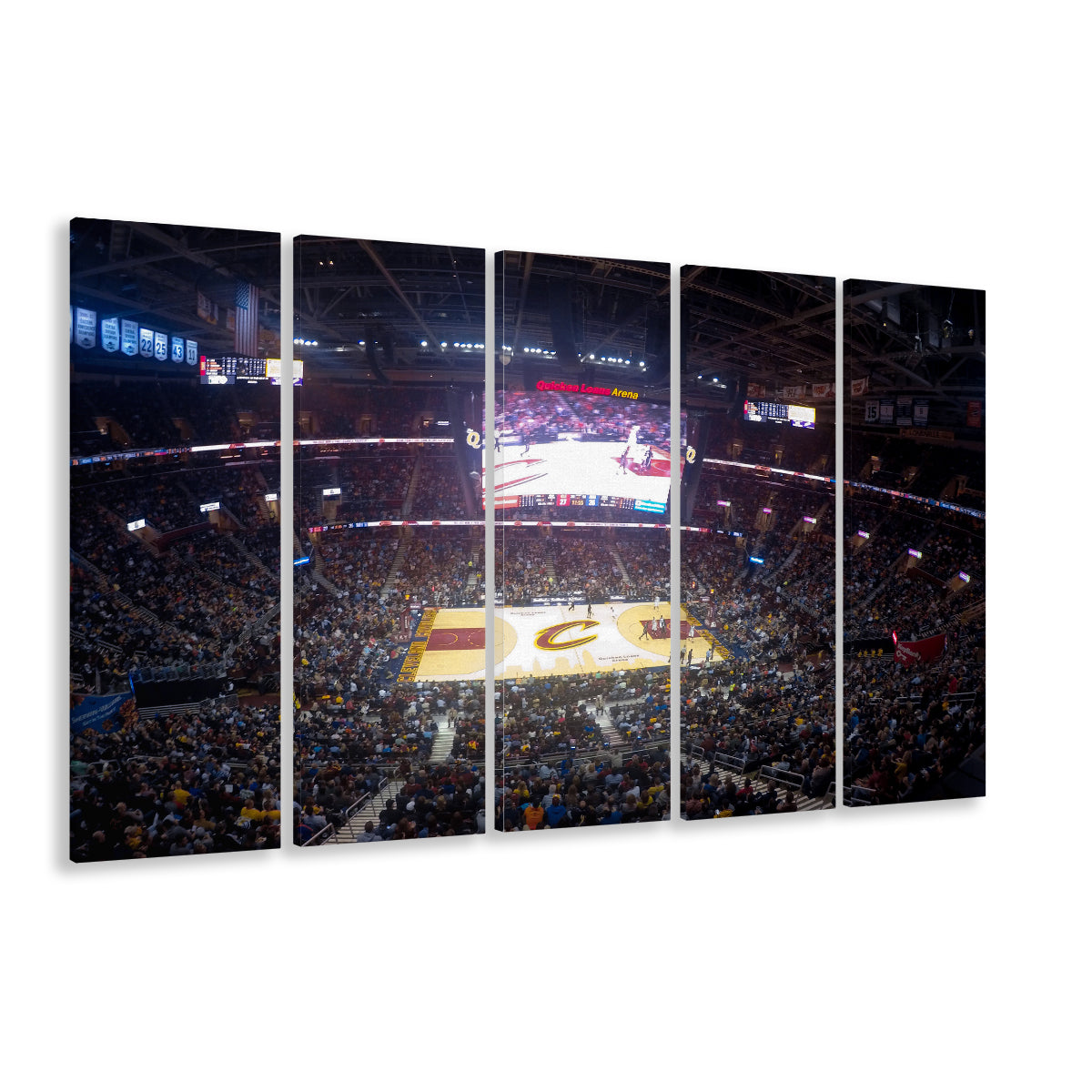 Quicken Loans Arena Cleveland, Stadium Canvas, Sport Art, 5 Panel B, Extra Large Canvas, Canvas Print Wall Art